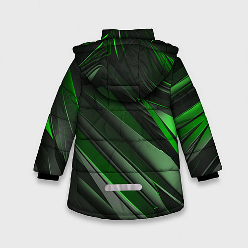 Зимняя куртка для девочки Green black abstract / 3D-Красный – фото 2