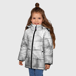 Куртка зимняя для девочки Пористые облака, цвет: 3D-светло-серый — фото 2