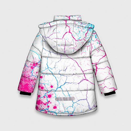 Зимняя куртка для девочки Bleach neon gradient style: надпись, символ / 3D-Черный – фото 2