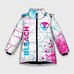 Зимняя куртка для девочки Bleach neon gradient style: надпись, символ