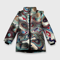 Куртка зимняя для девочки Сгусток красок, цвет: 3D-черный