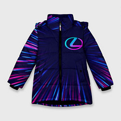 Куртка зимняя для девочки Lexus neon speed lines, цвет: 3D-черный