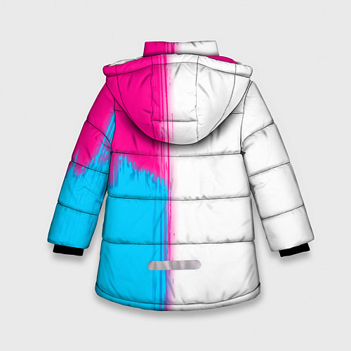 Зимняя куртка для девочки Counter Strike 2 neon gradient style: по-вертикали / 3D-Черный – фото 2