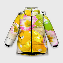 Зимняя куртка для девочки Пасхальные яйца и цветы