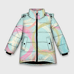Зимняя куртка для девочки Текстура из светлых колец