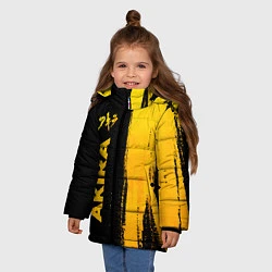 Куртка зимняя для девочки Akira - gold gradient: по-вертикали, цвет: 3D-черный — фото 2