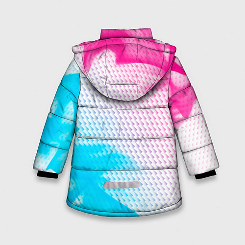 Зимняя куртка для девочки Zotye neon gradient style: надпись, символ / 3D-Черный – фото 2