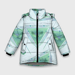 Куртка зимняя для девочки Луна в треугольнике, цвет: 3D-светло-серый