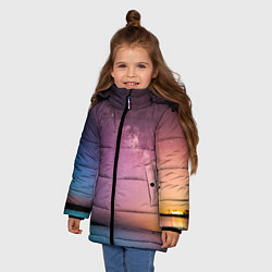 Куртка зимняя для девочки Магический космос, цвет: 3D-красный — фото 2