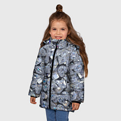Куртка зимняя для девочки Россыпь бриллиантов, цвет: 3D-светло-серый — фото 2