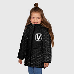 Куртка зимняя для девочки Changan карбоновый фон, цвет: 3D-черный — фото 2