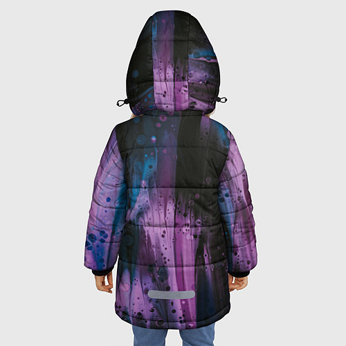 Зимняя куртка для девочки Фиолетовые абстрактные тени / 3D-Красный – фото 4
