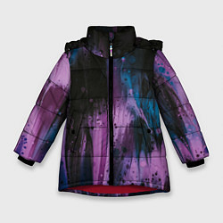 Зимняя куртка для девочки Фиолетовые абстрактные тени
