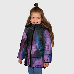 Куртка зимняя для девочки Фиолетовые абстрактные тени, цвет: 3D-красный — фото 2
