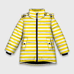 Зимняя куртка для девочки Светло-желтые полосы
