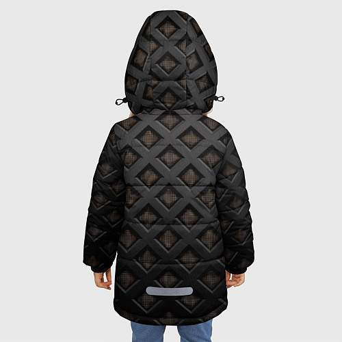 Зимняя куртка для девочки Геометрический узор / 3D-Красный – фото 4