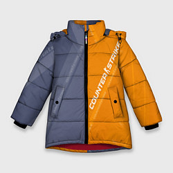 Зимняя куртка для девочки Counter Strike 2 Blue Orange Pattern