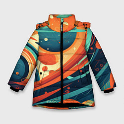 Зимняя куртка для девочки Абстрактный космический пейзаж: арт нейросети