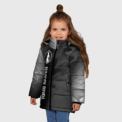 Куртка зимняя для девочки Tomb Raider glitch на темном фоне: по-вертикали, цвет: 3D-черный — фото 2