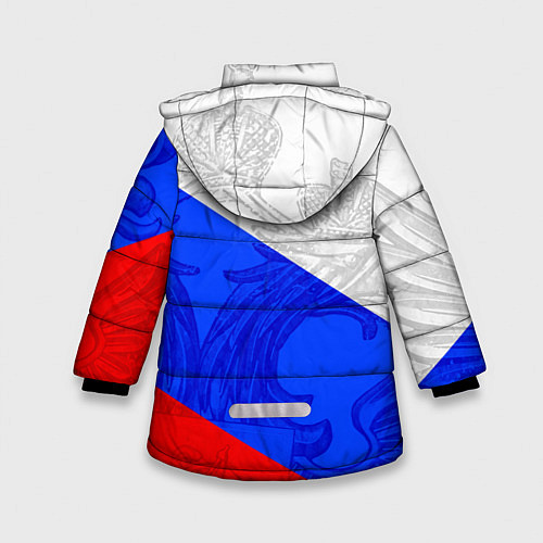 Зимняя куртка для девочки Сердечко - Россия / 3D-Черный – фото 2