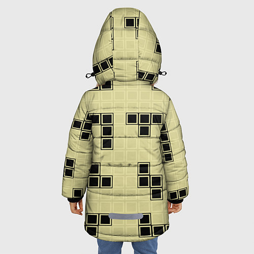 Зимняя куртка для девочки Тетрис ретро / 3D-Светло-серый – фото 4
