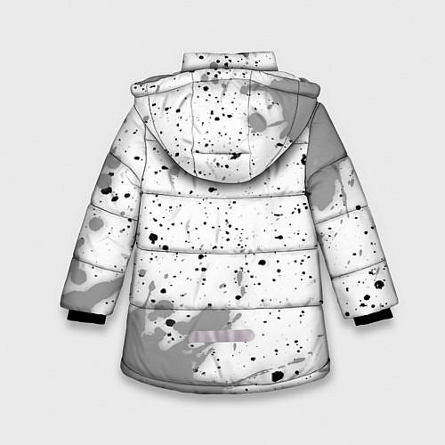 Зимняя куртка для девочки Pokemon glitch на светлом фоне: надпись, символ / 3D-Черный – фото 2
