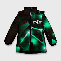 Куртка зимняя для девочки Counter-Strike 2 разлом плит, цвет: 3D-черный