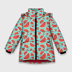 Зимняя куртка для девочки Летний паттерн с арбузами