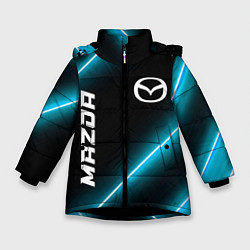 Куртка зимняя для девочки Mazda неоновые лампы, цвет: 3D-черный