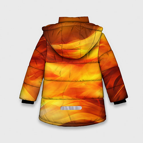 Зимняя куртка для девочки Огонь: арт нейросети / 3D-Черный – фото 2