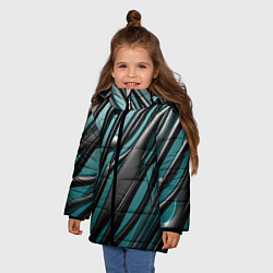 Куртка зимняя для девочки Подтеки, цвет: 3D-светло-серый — фото 2