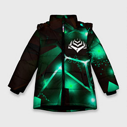 Куртка зимняя для девочки Warframe разлом плит, цвет: 3D-черный