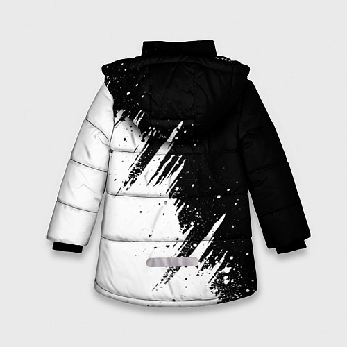 Зимняя куртка для девочки Chicken gun - белая краска / 3D-Черный – фото 2