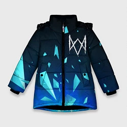 Куртка зимняя для девочки Watch Dogs взрыв частиц, цвет: 3D-черный