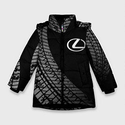 Куртка зимняя для девочки Lexus tire tracks, цвет: 3D-черный