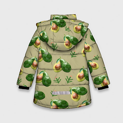 Зимняя куртка для девочки Авокадо и веточка / 3D-Черный – фото 2