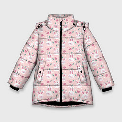 Зимняя куртка для девочки Милые кролики паттерн