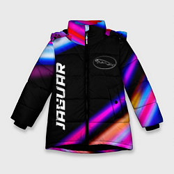 Куртка зимняя для девочки Jaguar speed lights, цвет: 3D-черный