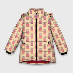 Зимняя куртка для девочки Красная консоль Тетрис