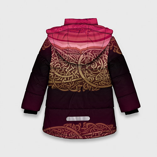 Зимняя куртка для девочки Пылающий орнамент / 3D-Красный – фото 2