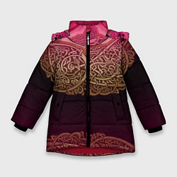 Куртка зимняя для девочки Пылающий орнамент, цвет: 3D-красный