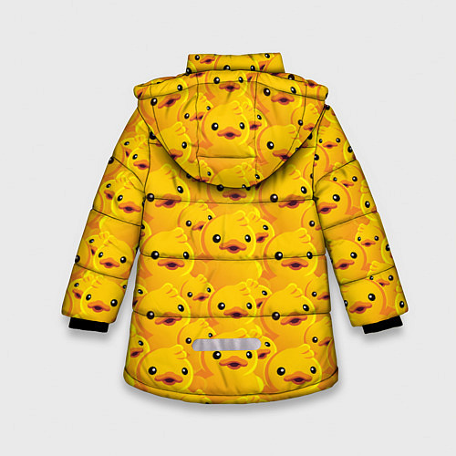 Зимняя куртка для девочки Желтая резиновая уточка для ванны / 3D-Черный – фото 2