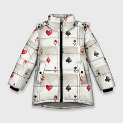 Куртка зимняя для девочки Покер, цвет: 3D-светло-серый