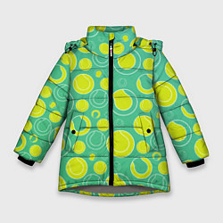 Куртка зимняя для девочки Теннисные мячики, цвет: 3D-светло-серый