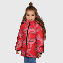 Куртка зимняя для девочки Love hearts, цвет: 3D-красный — фото 2