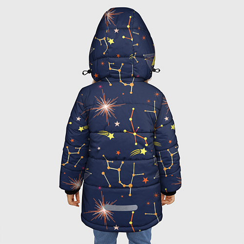 Зимняя куртка для девочки Созвездия / 3D-Красный – фото 4