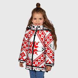 Куртка зимняя для девочки Удмуртский стиль, цвет: 3D-черный — фото 2