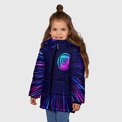 Куртка зимняя для девочки Fiat neon speed lines, цвет: 3D-черный — фото 2