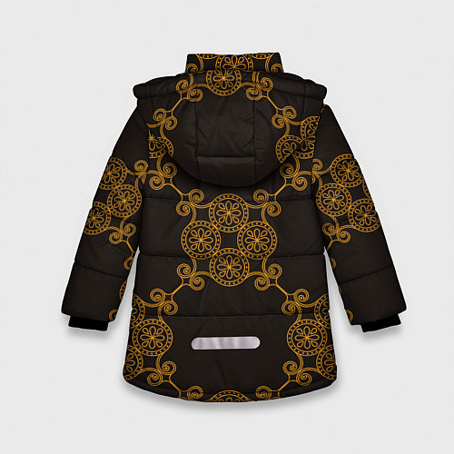 Зимняя куртка для девочки Позолоченный паттерн / 3D-Светло-серый – фото 2