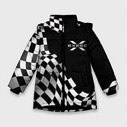 Куртка зимняя для девочки Exeed racing flag, цвет: 3D-черный
